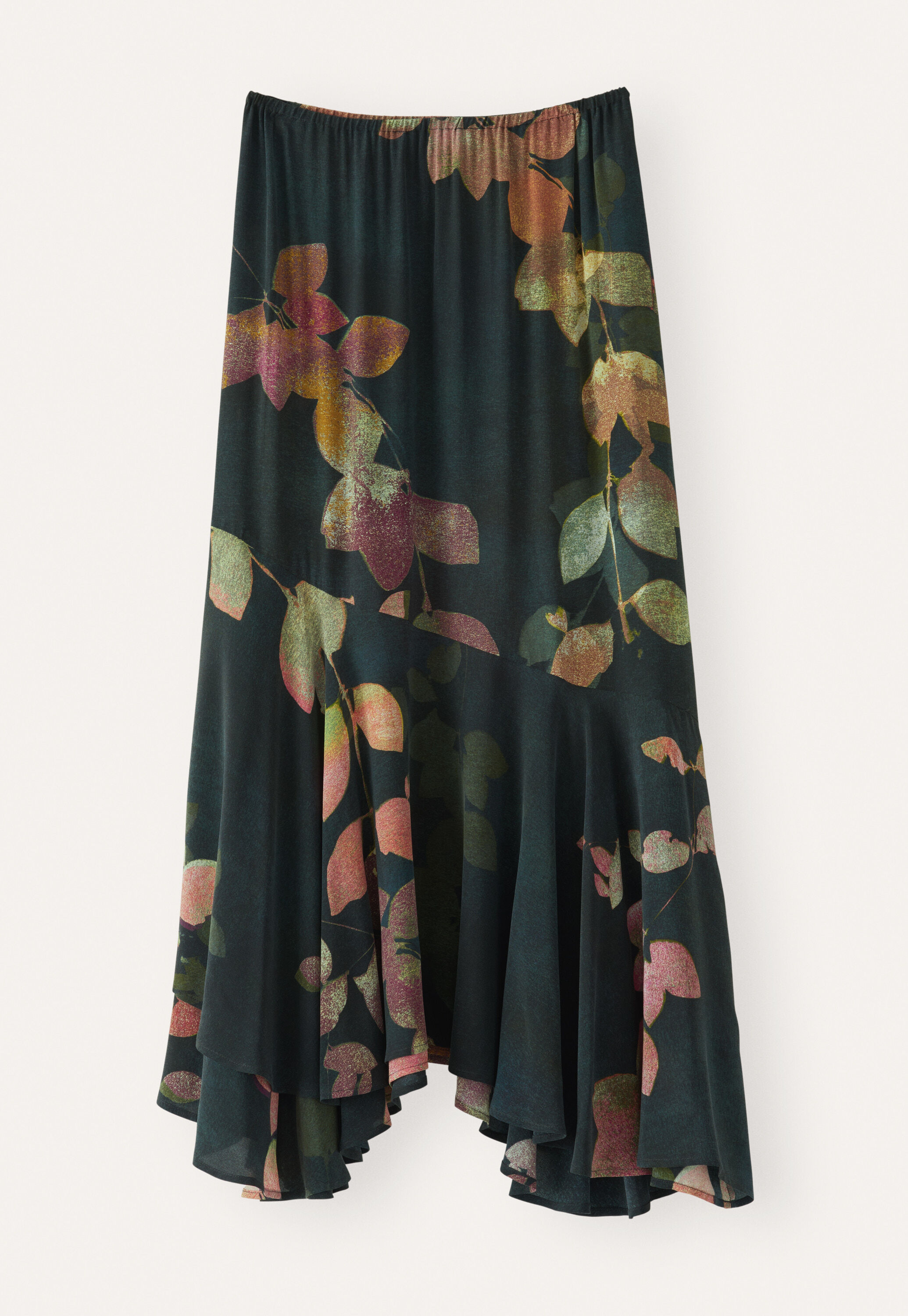 Asymmetrischer Print-Rock, Kohlschwarz/Pflaume, large