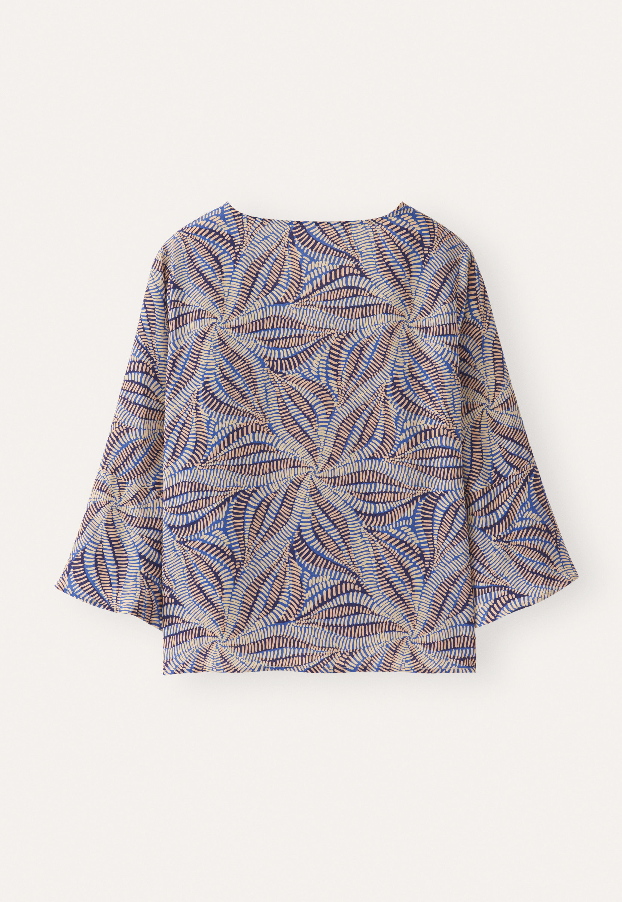 Print-Bluse mit ausgestellten &Auml;rmeln