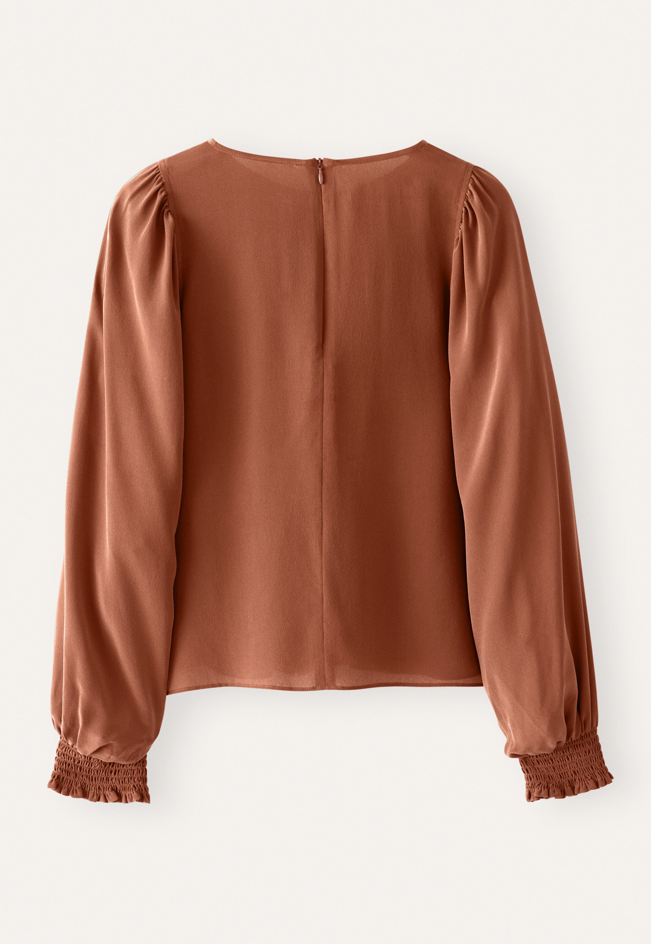 Bluse mit gerafften &Auml;rmeln, Rouge, large