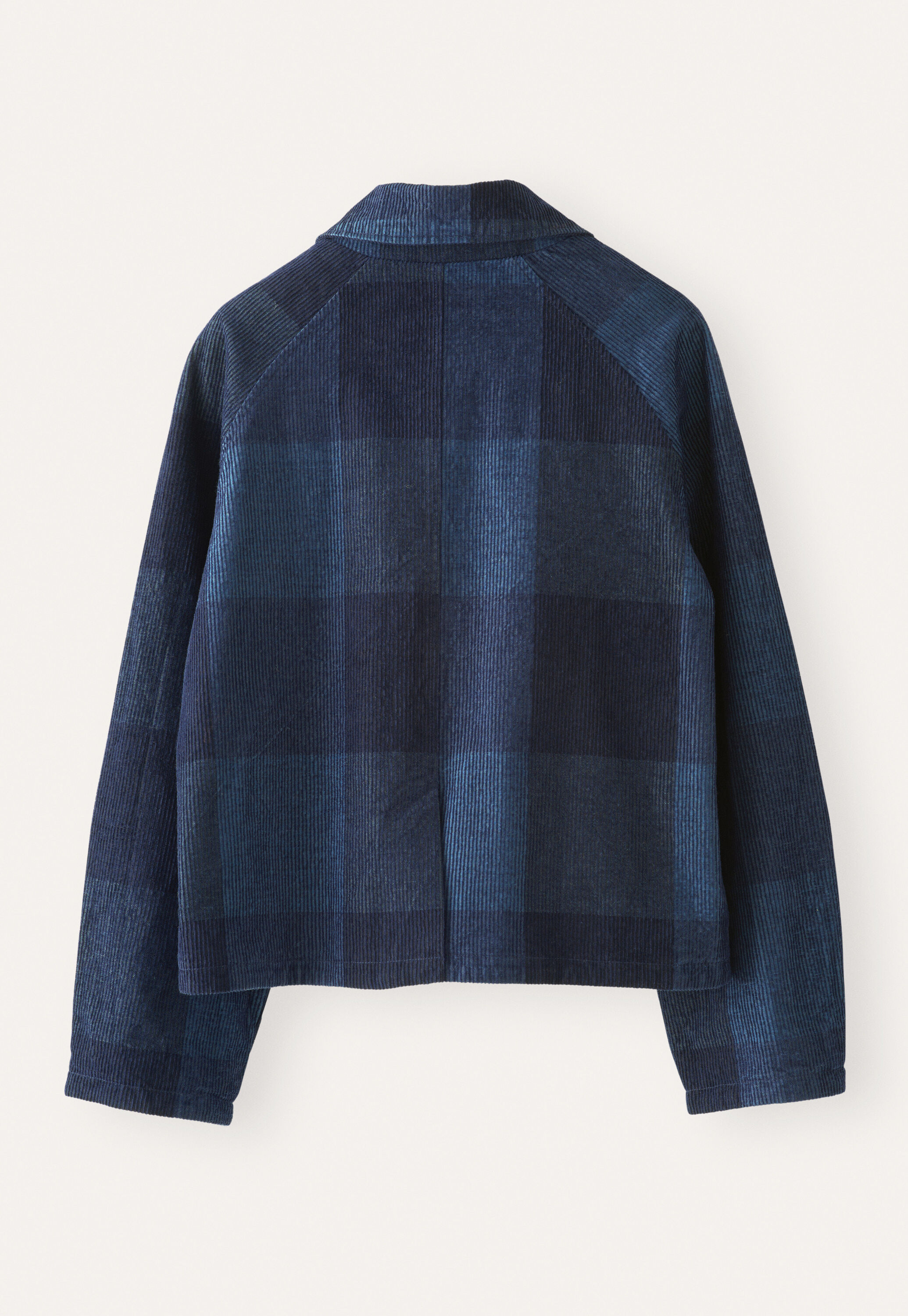 Karierte Cordjacke, Dunkles Indigo, large
