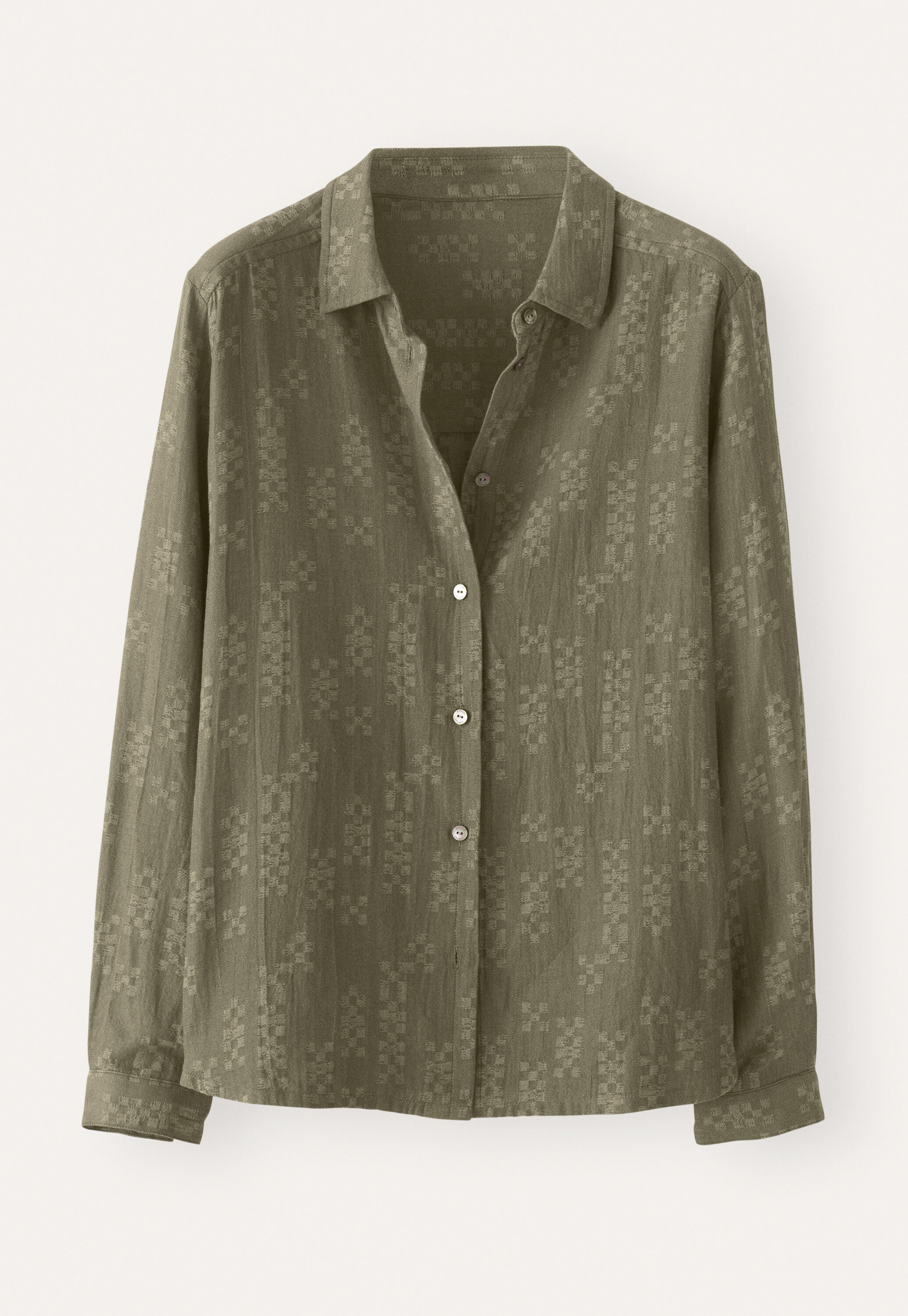 Bluse mit rundem Kragen