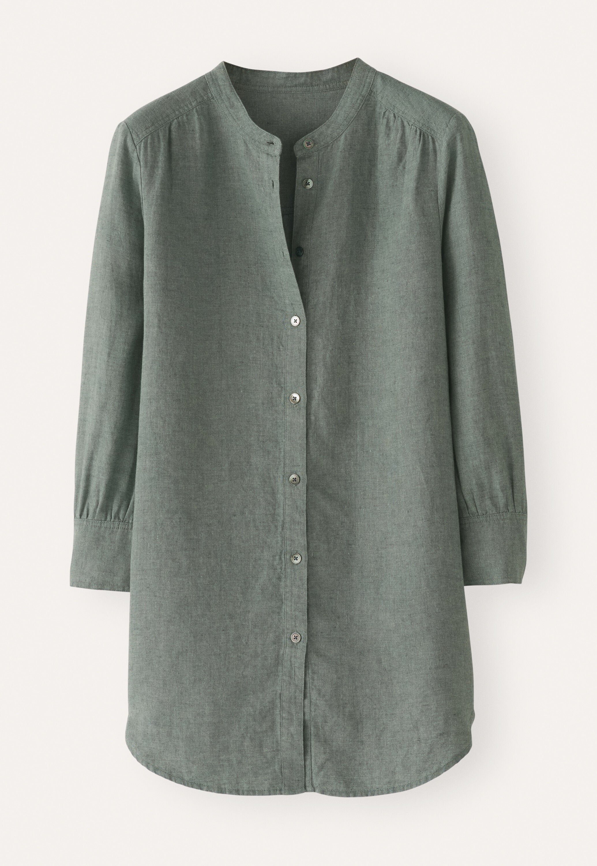 Lange Bluse mit geschwungenem Saum