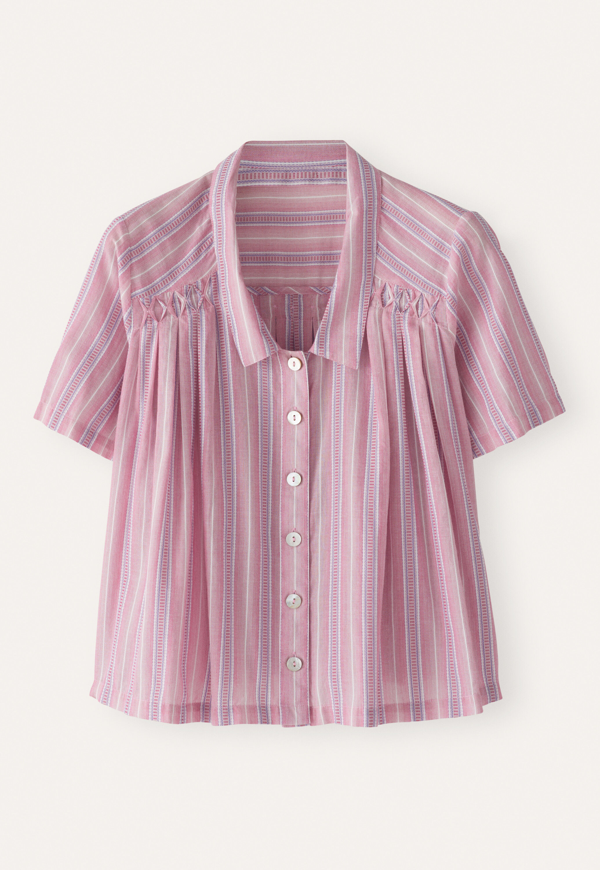 Gestreifte Bluse mit Falten