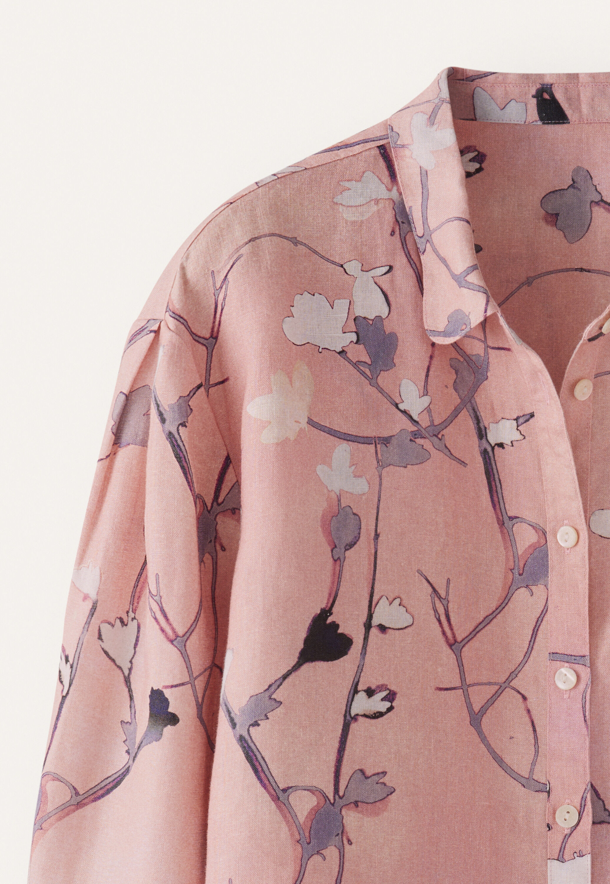 Print-Bluse mit Falten&auml;rmeln
