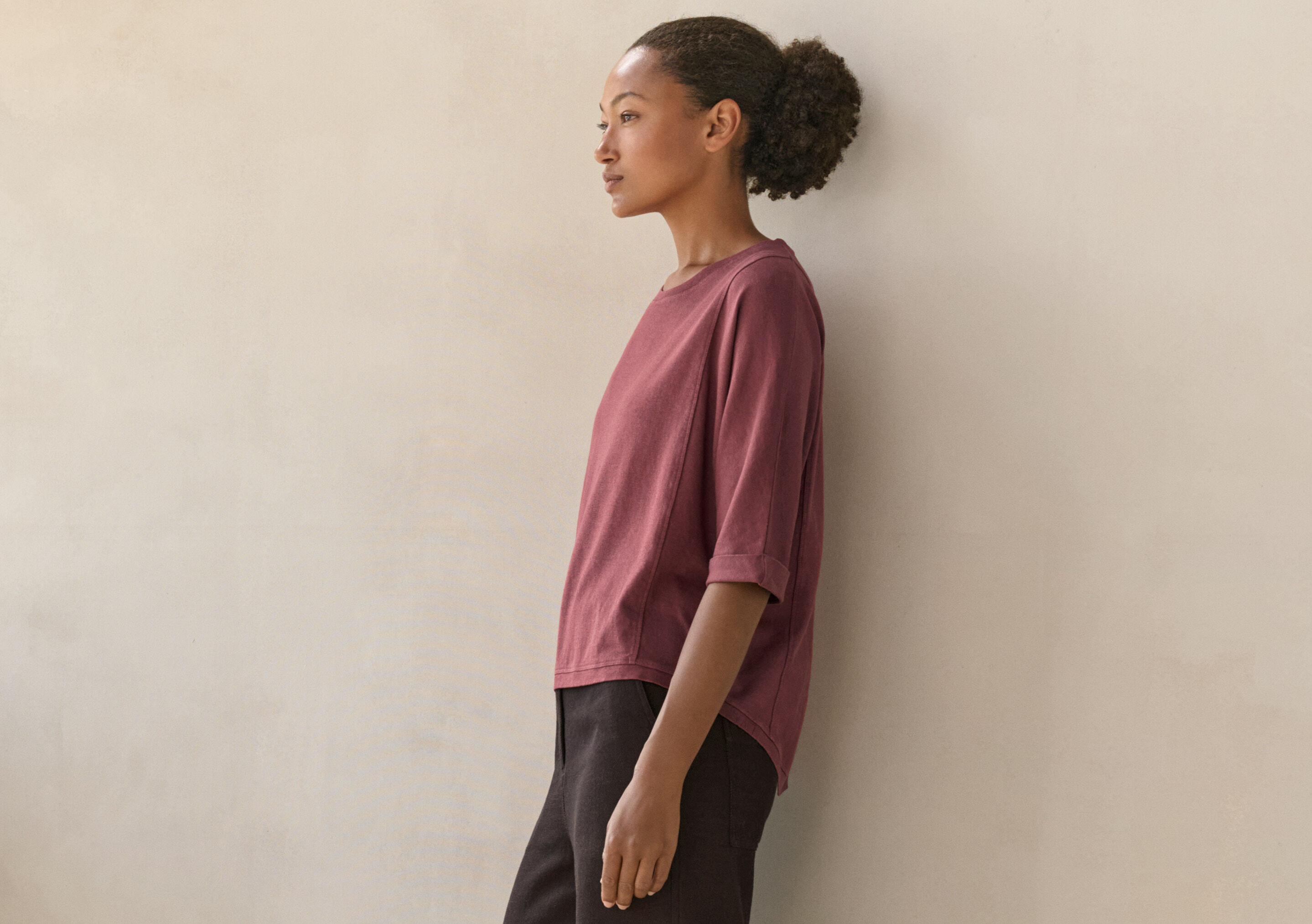 Bluse mit geschwungenen &Auml;rmeln