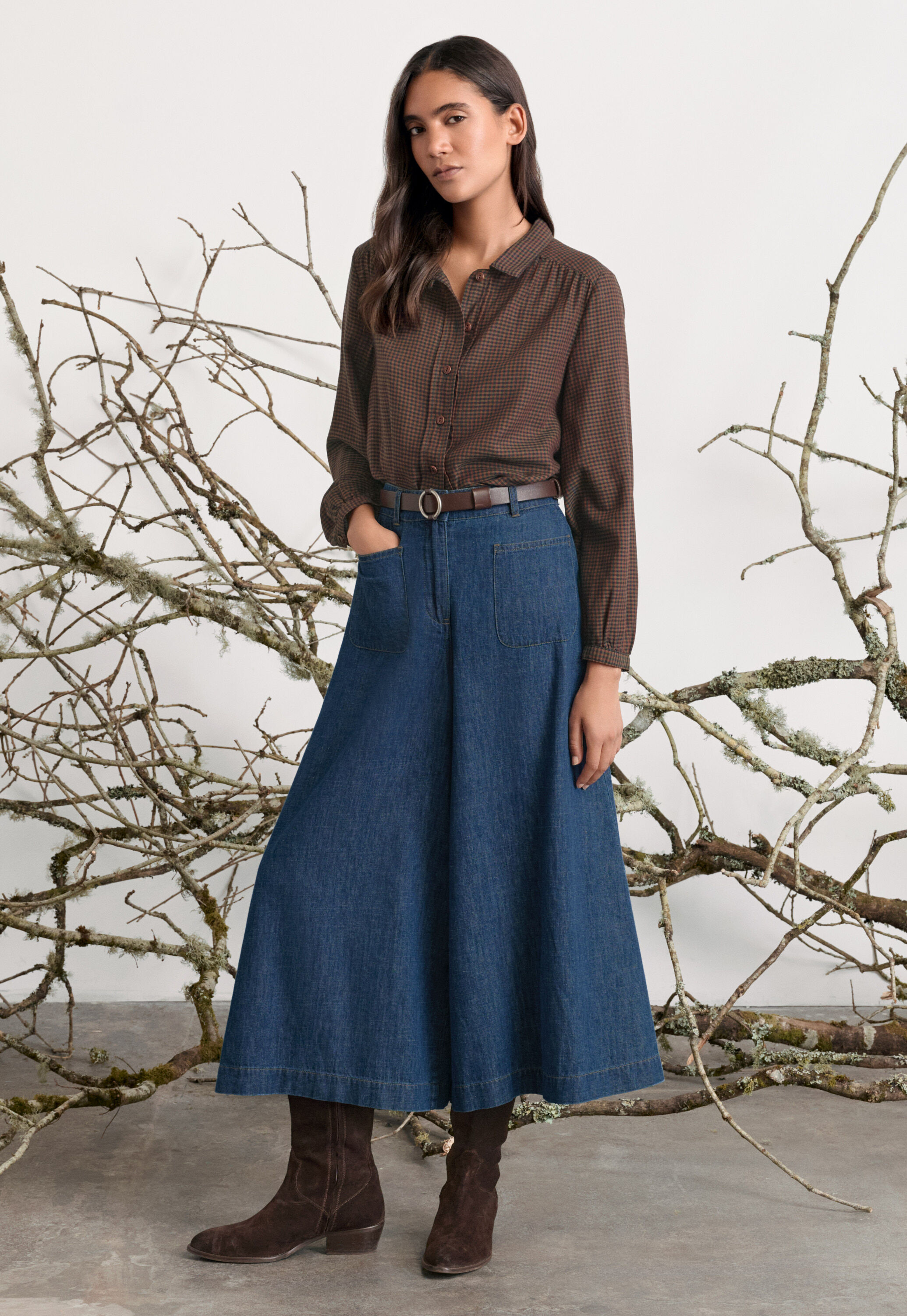 Indigo-gef&auml;rbte Culotte