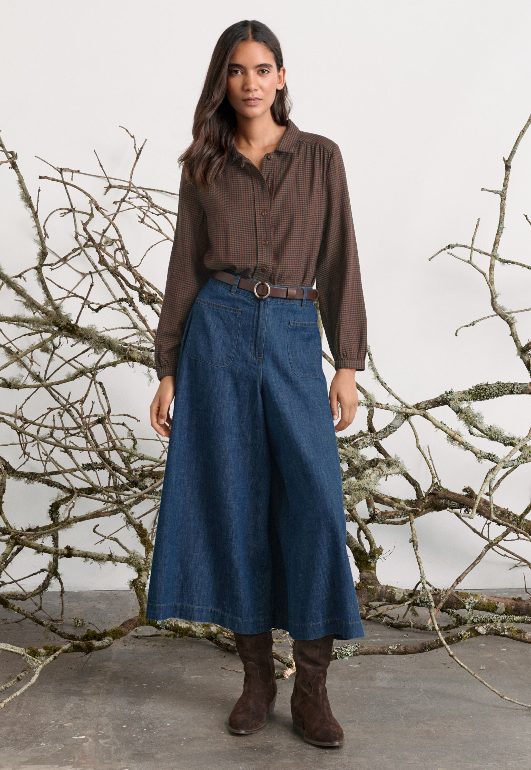 Indigo-gef&auml;rbte Culotte