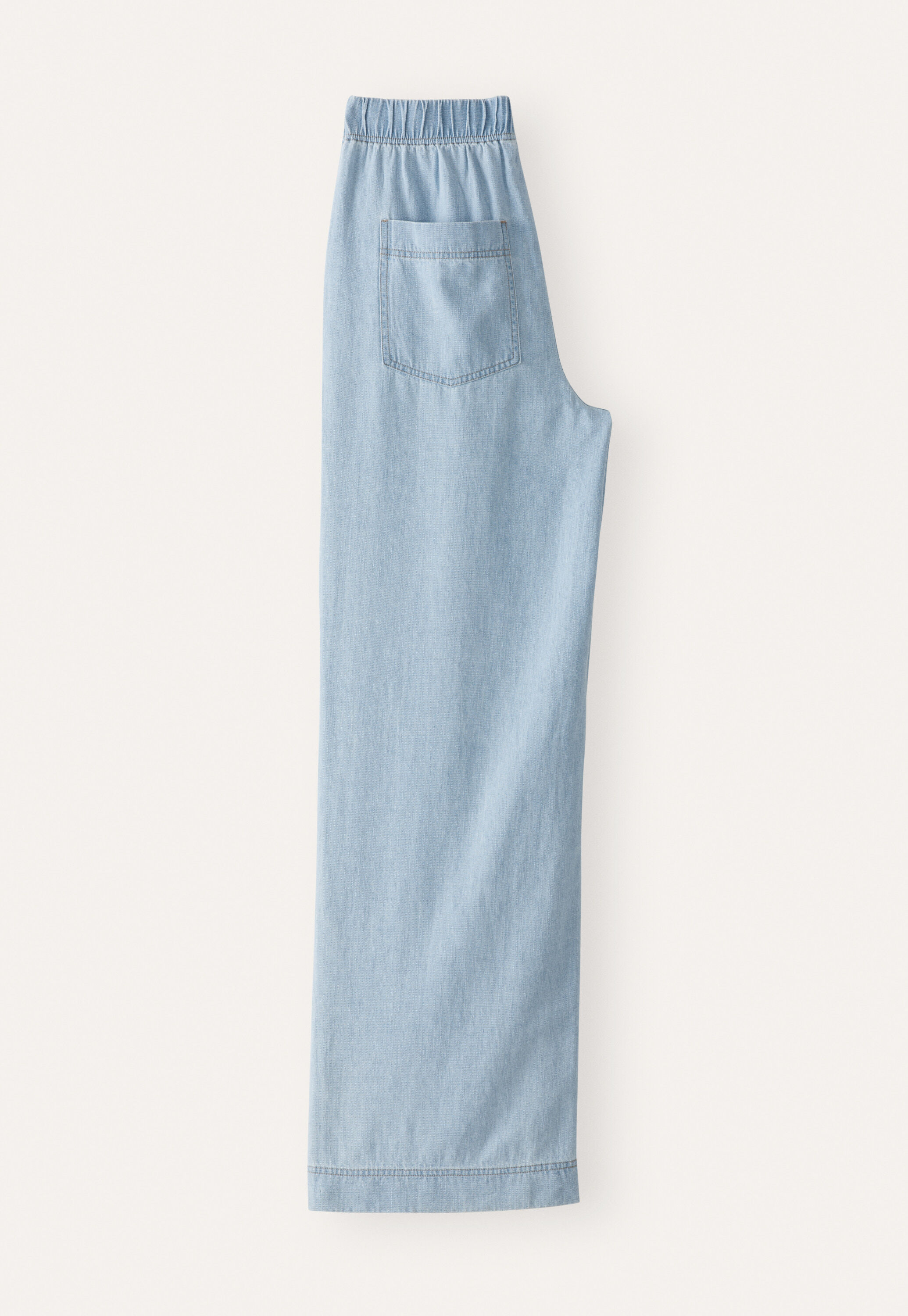 Indigo-gef&auml;rbte weite Hose, Blasses Denimblau, large