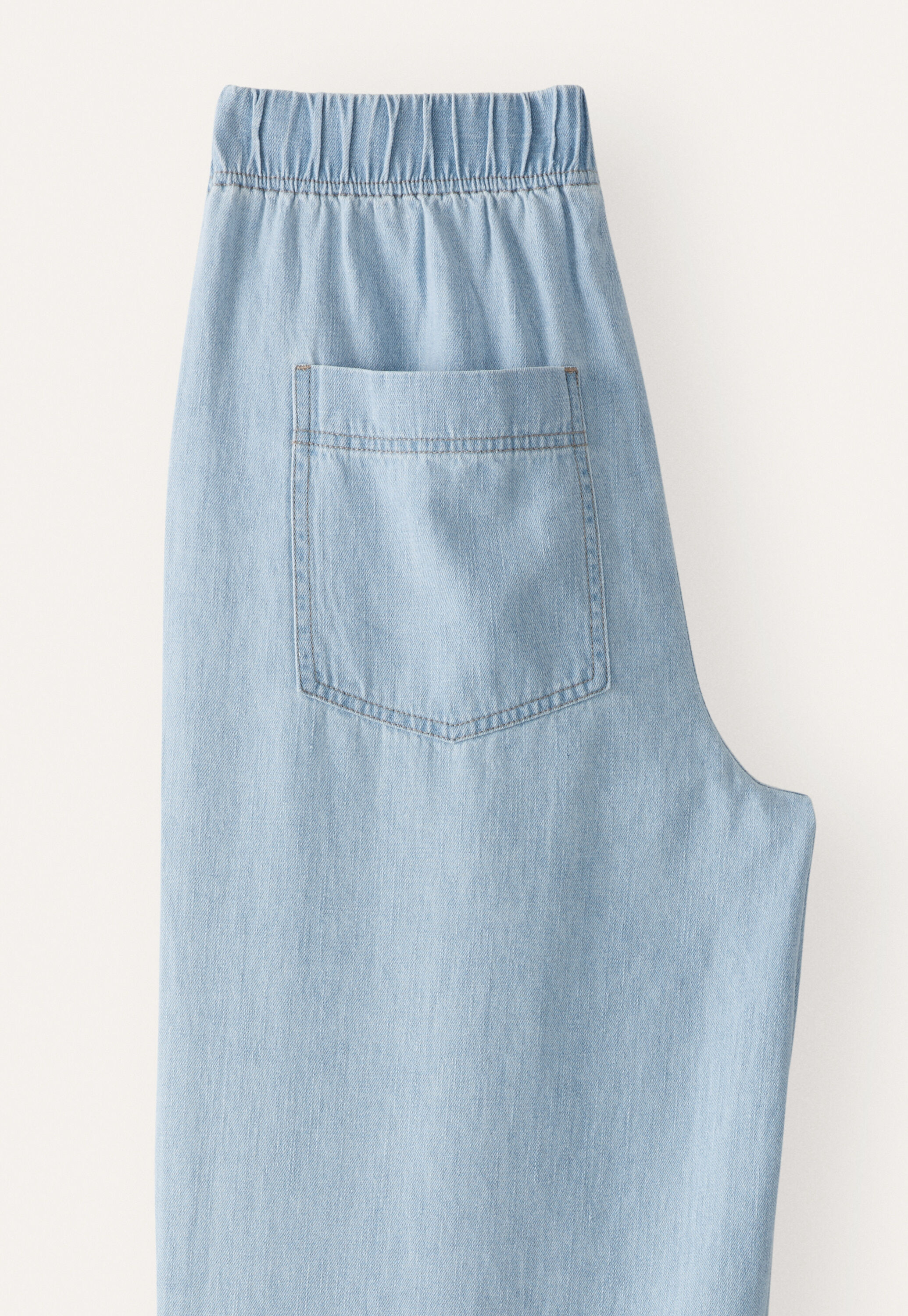 Indigo-gef&auml;rbte weite Hose, Blasses Denimblau, large