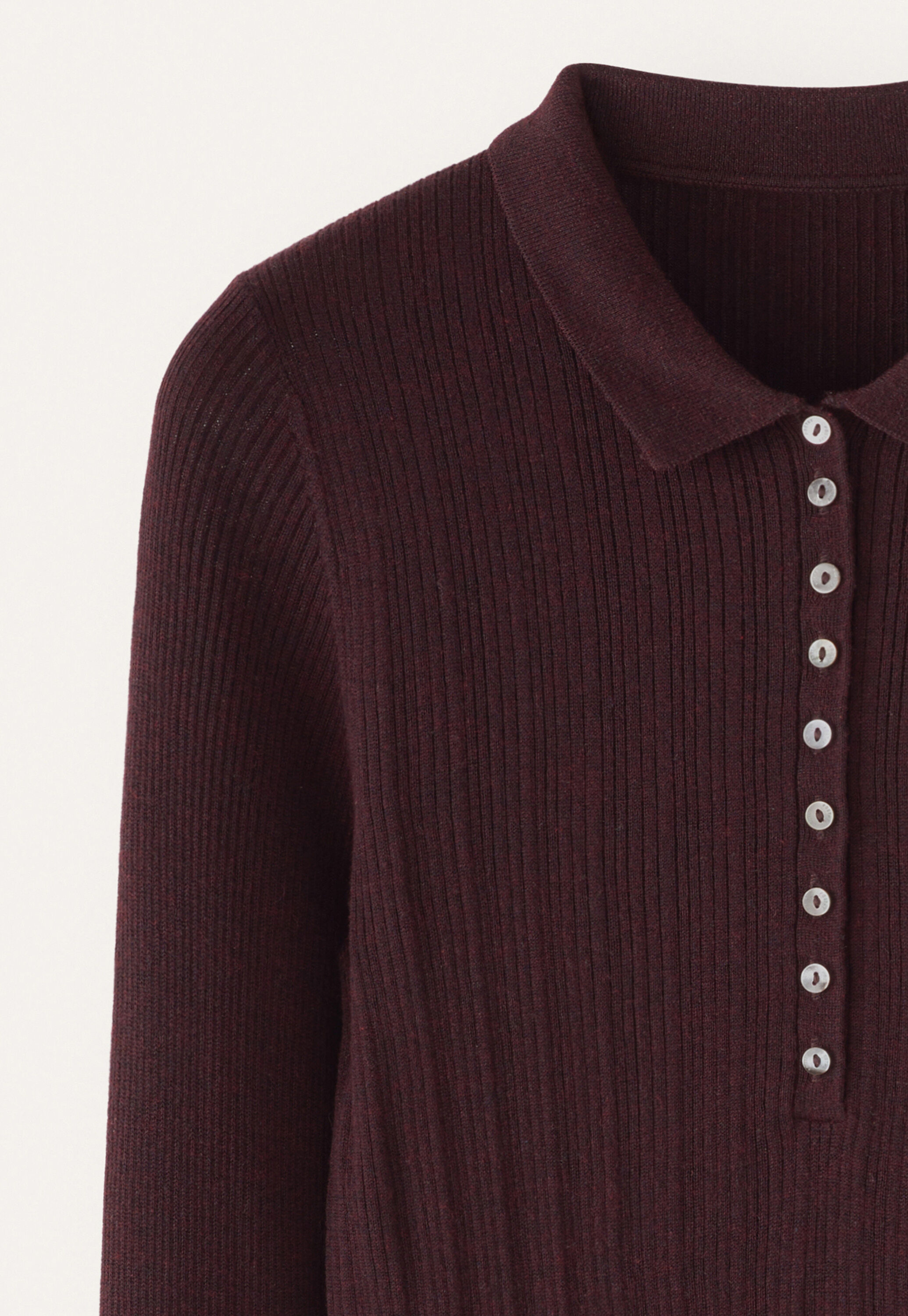 Gerippter Polo-Pullover