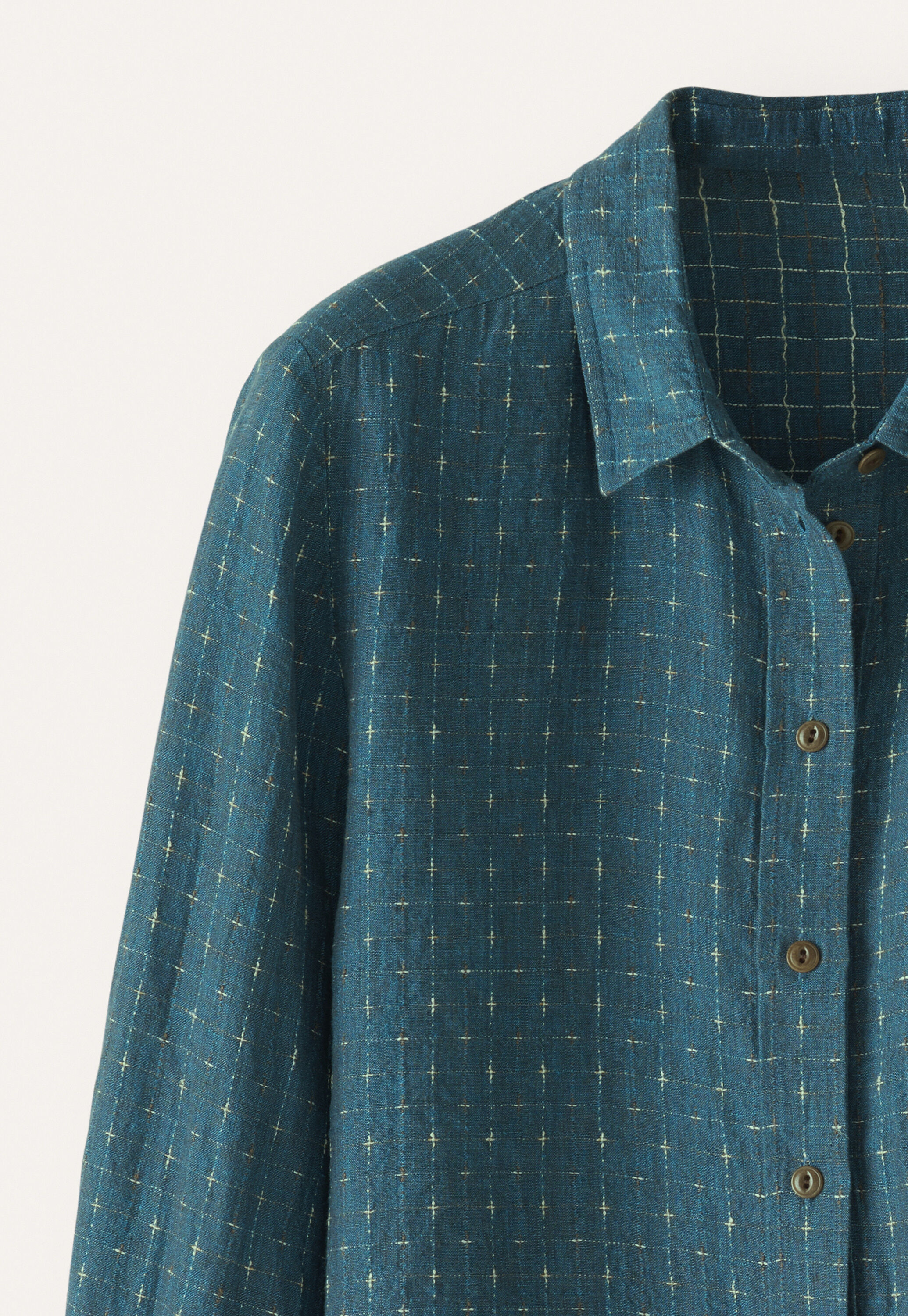 Bluse mit eingewebtem Kreuzmuster