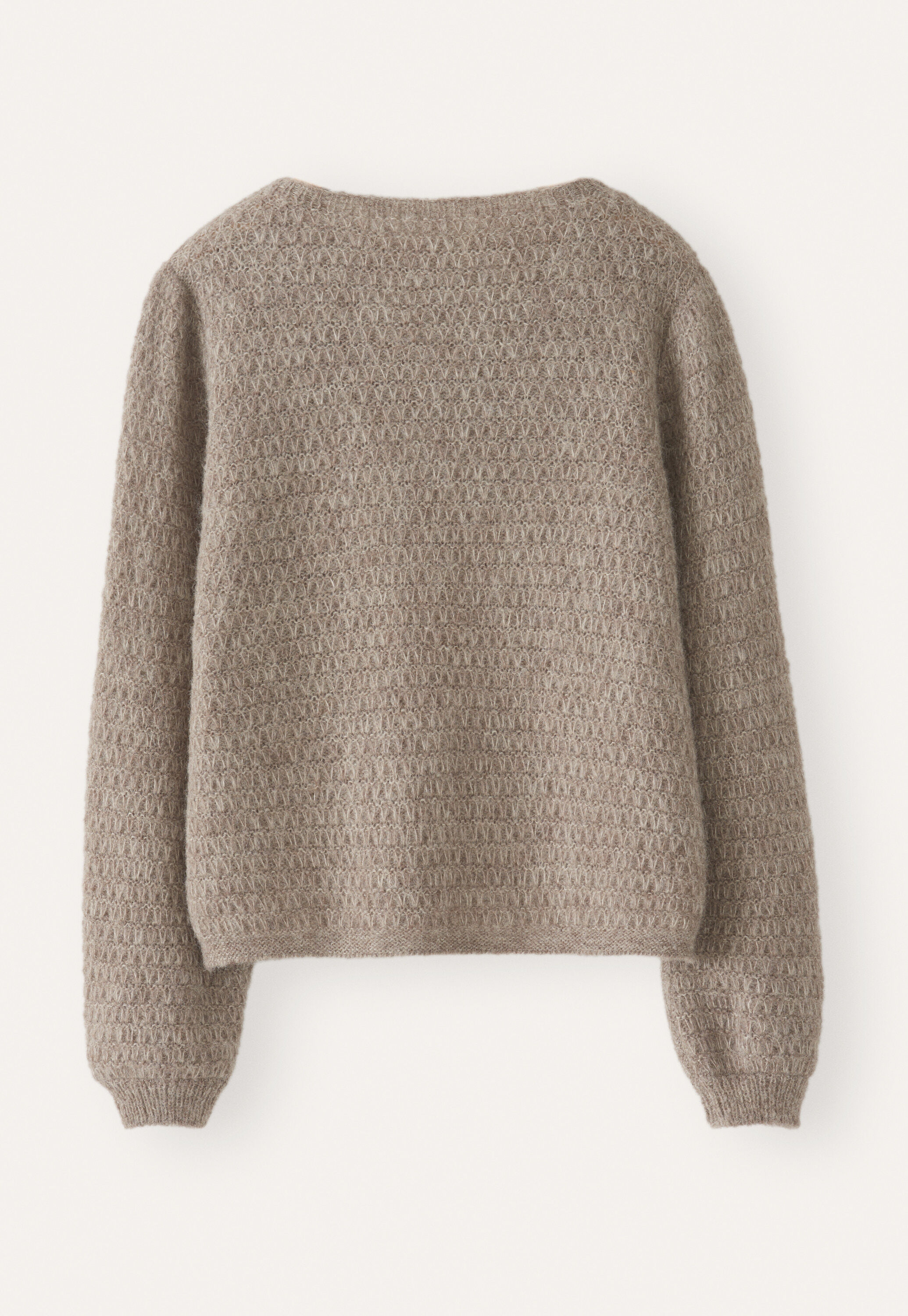 Fangmuster-Pullover, Taupe-Braun, large