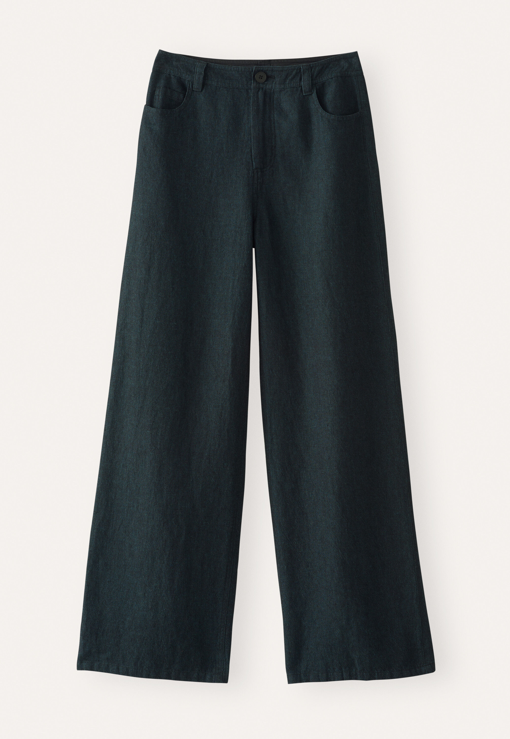Weite Hose mit geradem Bein, Dunkles Petrol, large