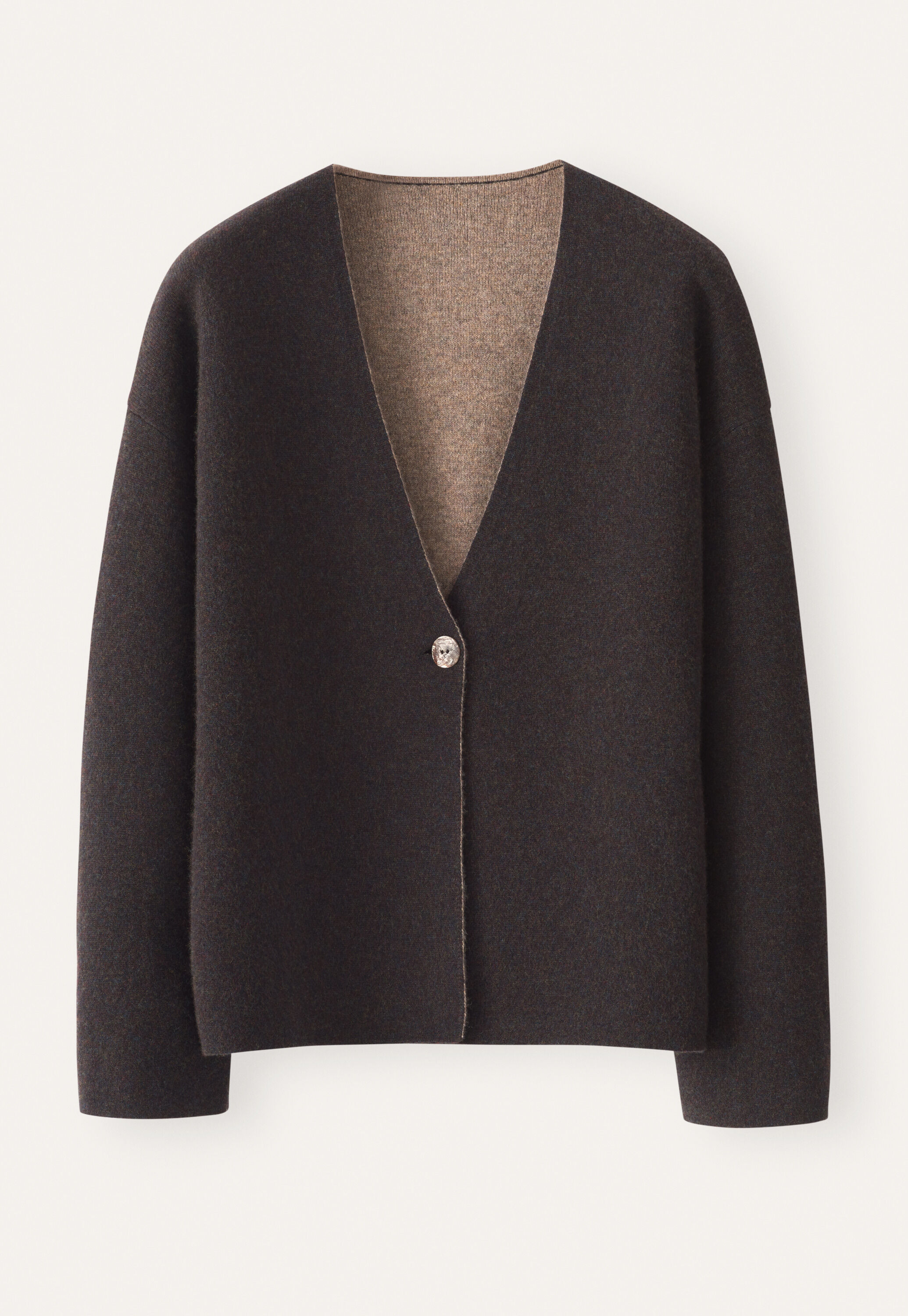 Zweifarbiger Doppelstrick-Cardigan