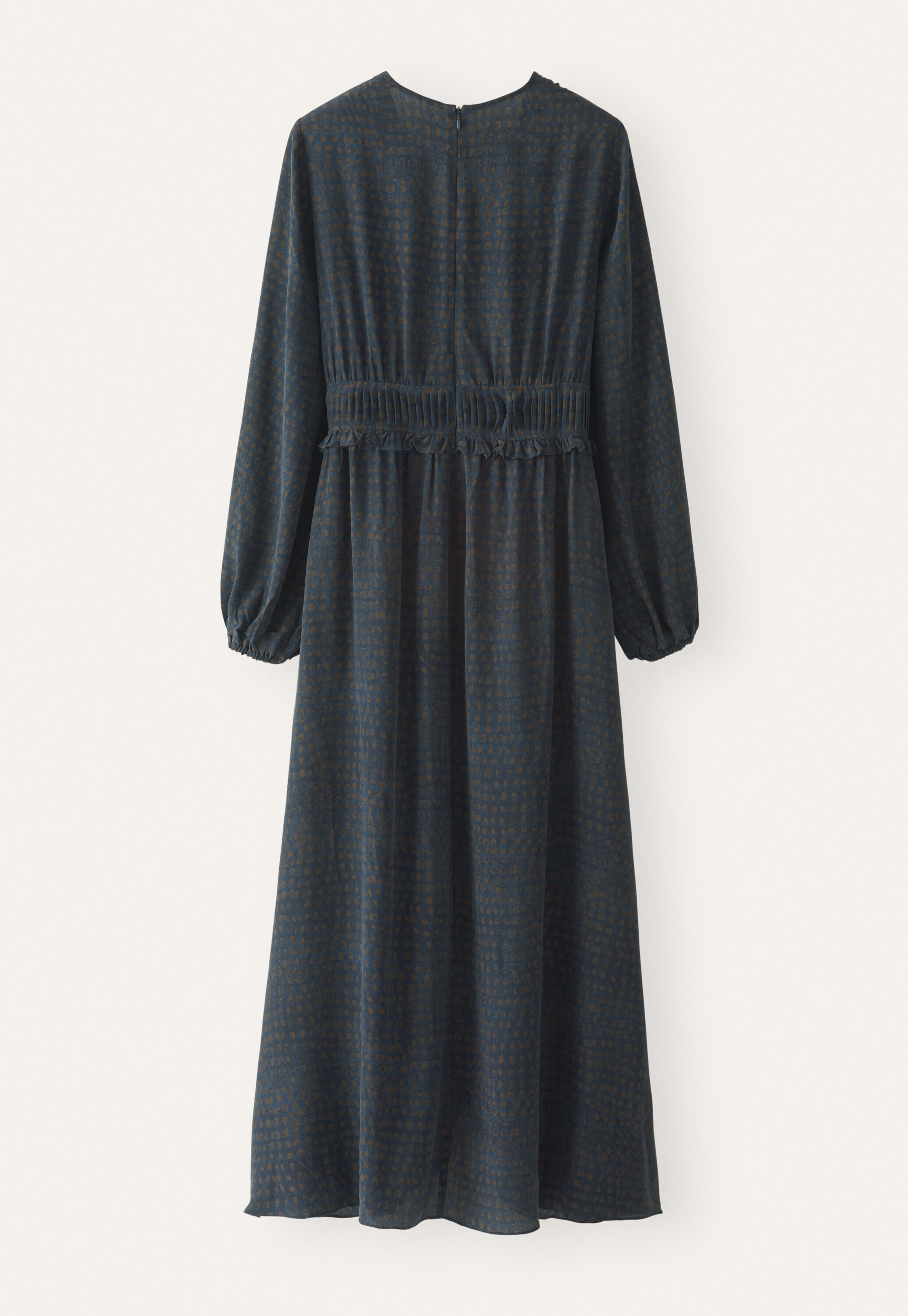 Kleid mit Faltendetail, Aquamarin-Braun, large
