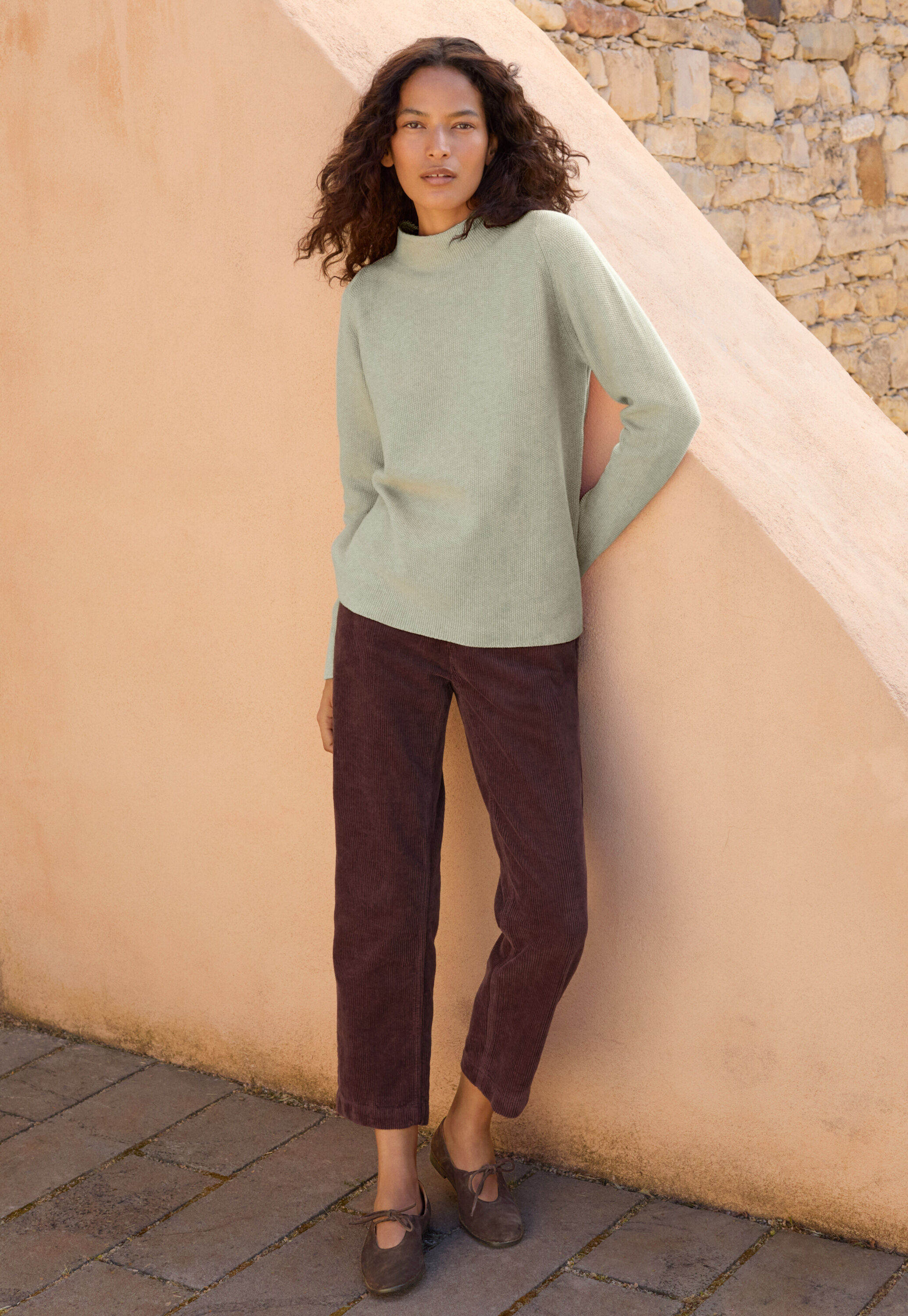 Schmale, k&uuml;rzere Hose, Zartes Aubergine, large