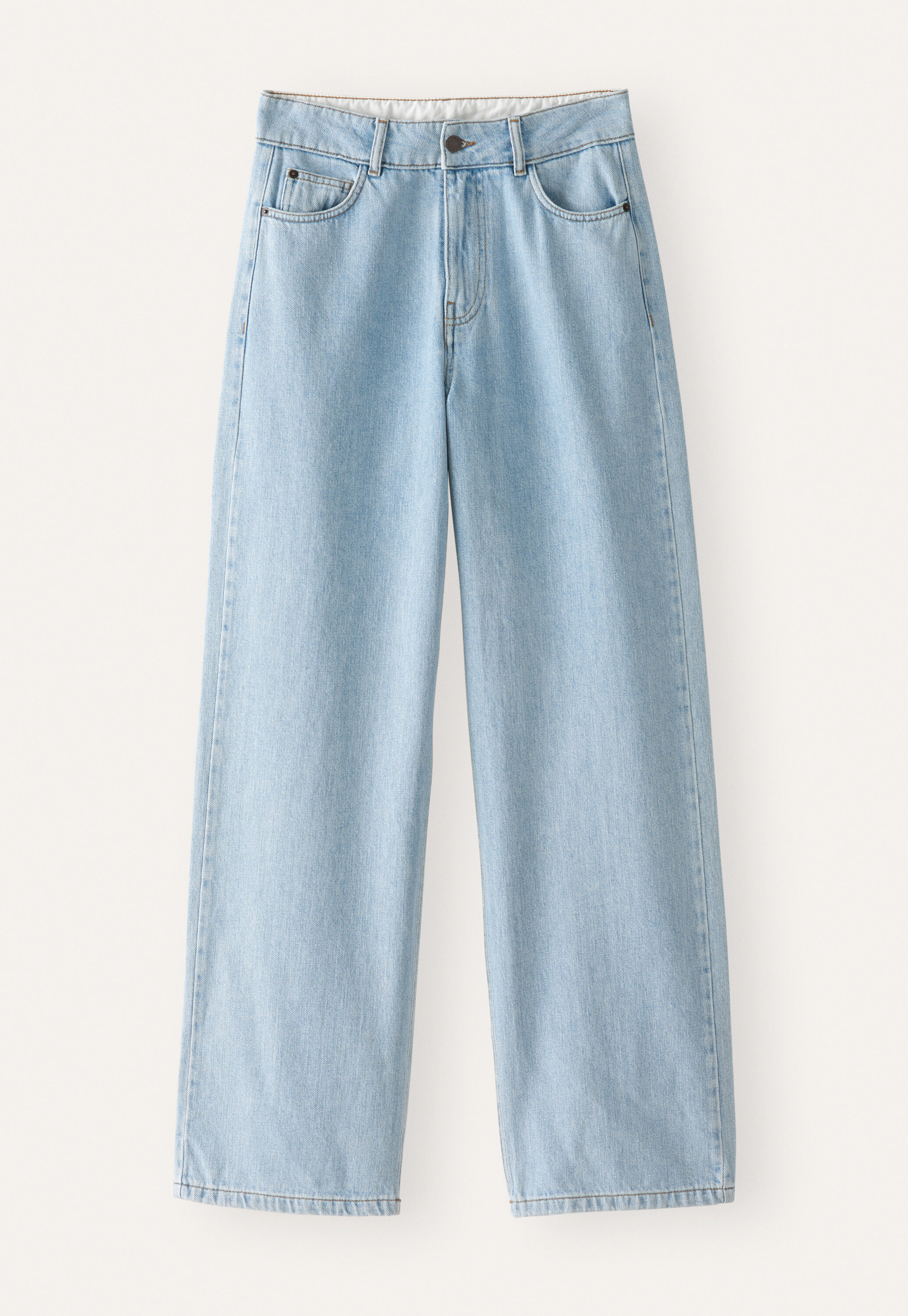 Jeans mit geradem Bein, Blasse Waschung, large