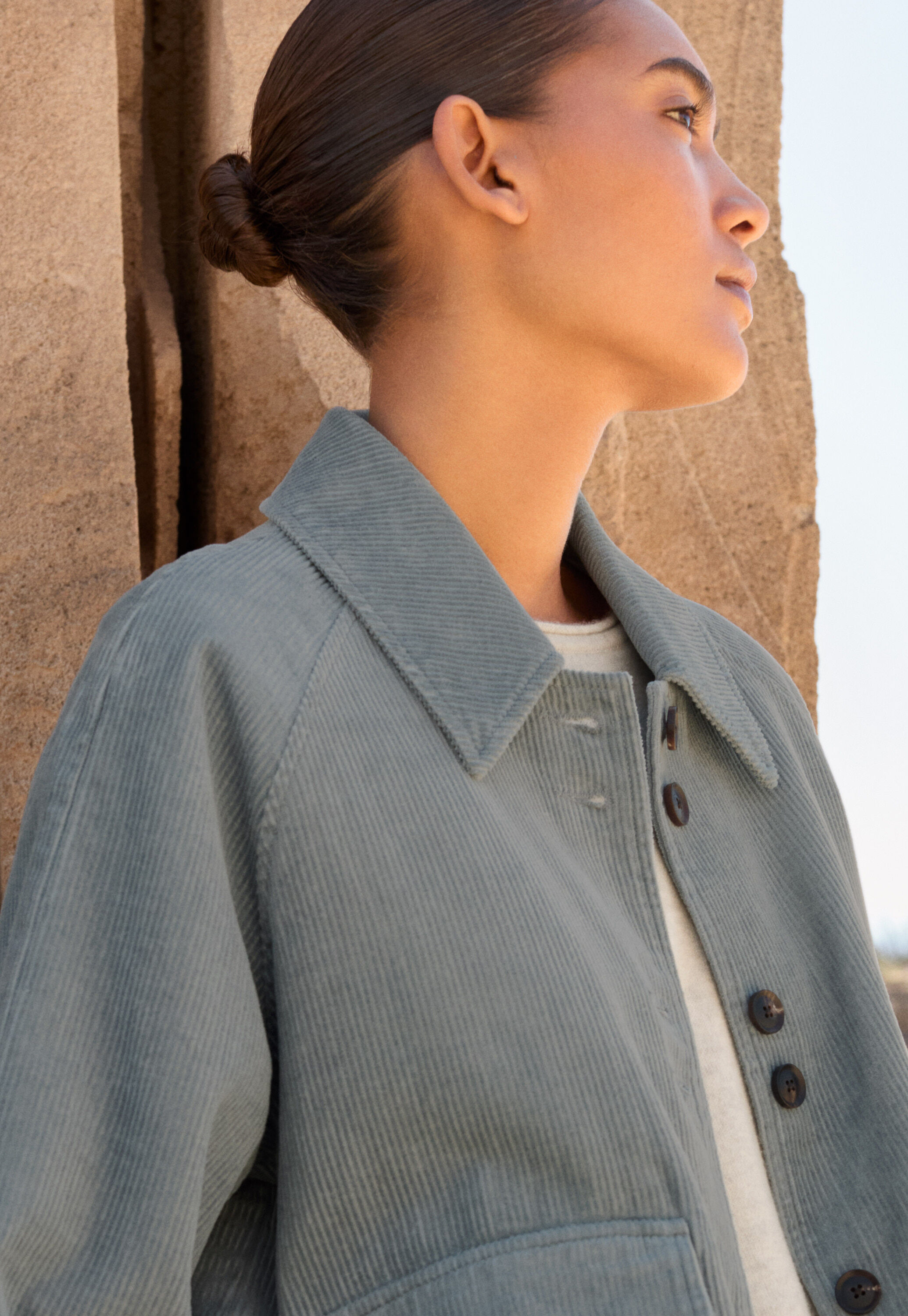 K&uuml;rzere Cordjacke, Enteneiblau, large