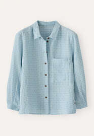 Bluse mit eingewebtem Kreuzmuster, Zartes Blau, webstill
