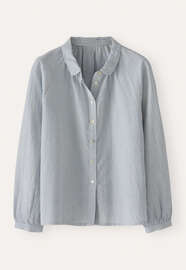 Gestreifte Bluse, Ecru/Blau, webstill