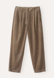 Bundfaltenhose, Taupe/Braun, webstill