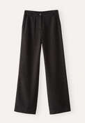 Hose mit geradem Bein, Schwarzbraun, webstill