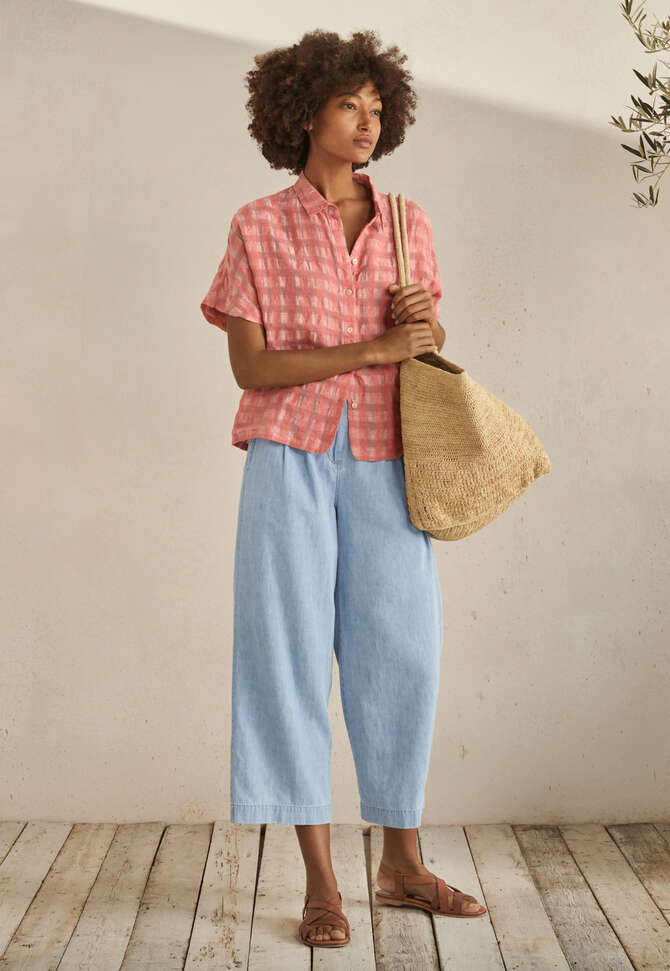 Kurz&auml;rmelige Bluse, Rot/Koralle, completeTheLook