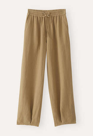 Schmal zulaufende Schlupfhose, Zartes Khaki, webstill