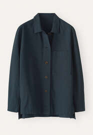 Strukturiertes Overshirt, Mitternacht, webstill