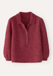 Pullover mit Kragen, Maronenrosa, webstill