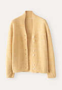 Cardigan mit Knopfleiste, Zartes Gelb, webstill