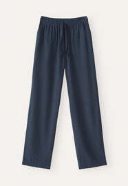 Hose mit Gummizug, Gewaschenes Tintenblau, webstill