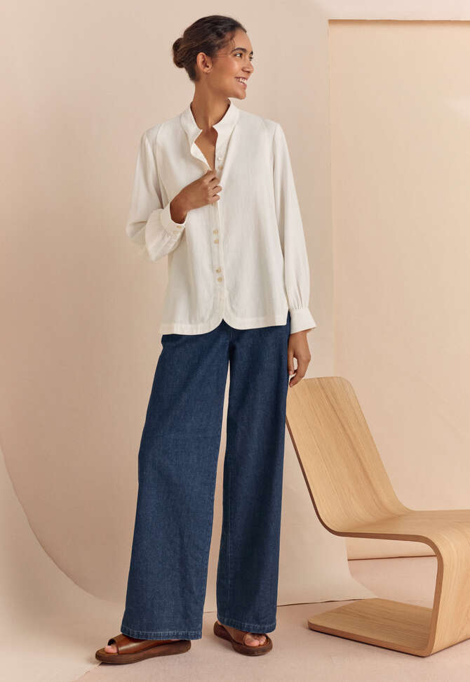 Hose mit weitem Bein, Dunkles Denimblau, completeTheLook