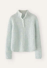 Pullover mit gekn&ouml;pftem Kragen, Blasses Aqua, webstill