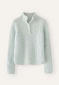 Pullover mit gekn&ouml;pftem Kragen, Blasses Aqua, webstill