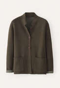 Doppelt gestrickte Jacke, Dunkles Moosgr&uuml;n, webstill