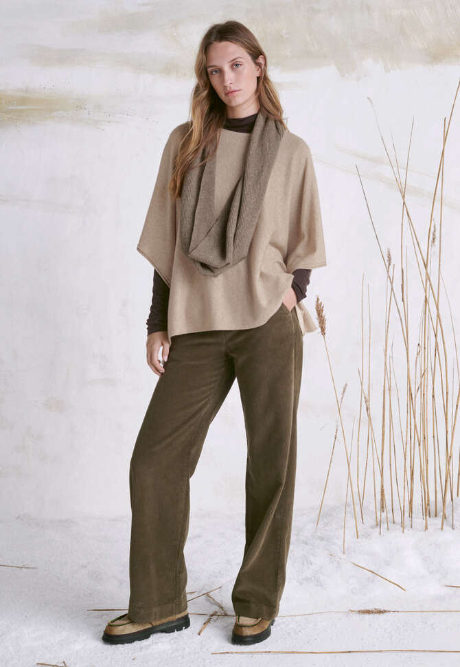 Hose mit weitem Bein, Khakibraun, completeTheLook