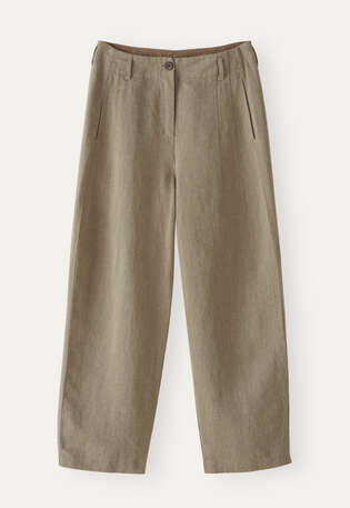 Barrel-Leg-Hose, Taupe, webstill