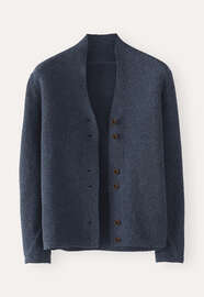 Cardigan mit Knopfleiste, Dunkles Navyblau, webstill