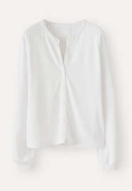 Jersey-Bluse, Wei&szlig;, webstill