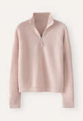 Pullover mit Frontrei&szlig;verschluss, Grauros&eacute;, webstill
