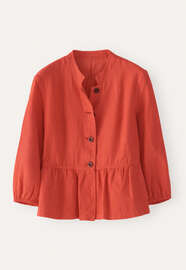 Jacke mit Peplum-Saum, Orangerot, webstill