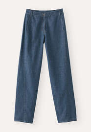 Indigo-gef&auml;rbte Hose, Dunkles Denimblau, webstill