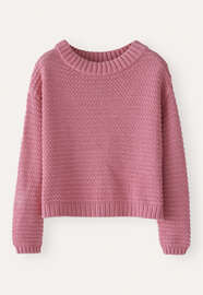 Pullover mit Dolman-&Auml;rmeln, Beerenrosa, webstill