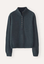 Pullover mit Kn&ouml;pfen, Petrol/Schiefer, webstill