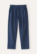 K&uuml;rzere, schmal zulaufende Hose, Mitternachtsblau, webstill