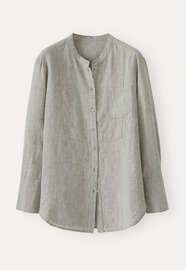 Lange Bluse mit Latzeinsatz, Blass Khaki, webstill