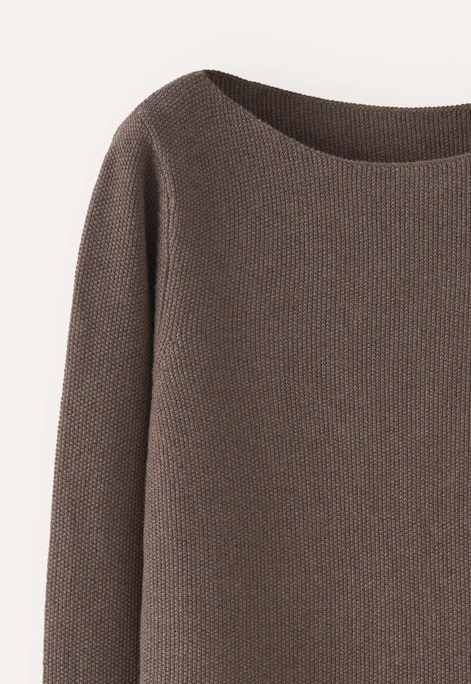Pullover mit U-Boot-Ausschnitt, Nussbraun, completeTheLook