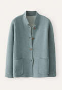 Doppelt gestrickte Jacke, Denim/Aquamarin, webstill