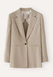 Anzugblazer, Blasses Naturbeige, webstill